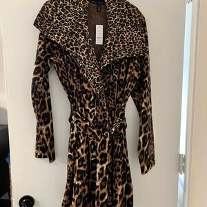 White House Black Market Leopard Print Coat